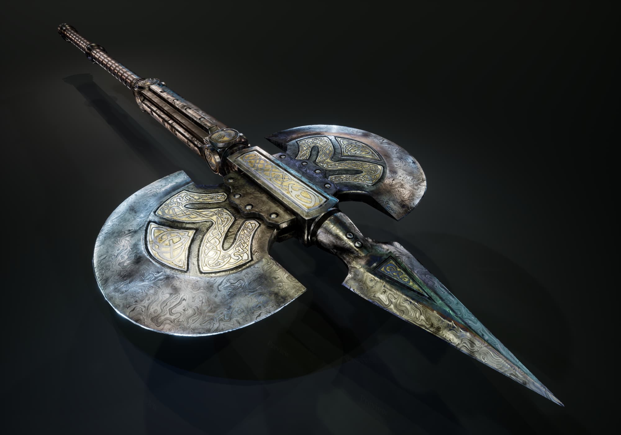 Ceremonial battleaxe render 3